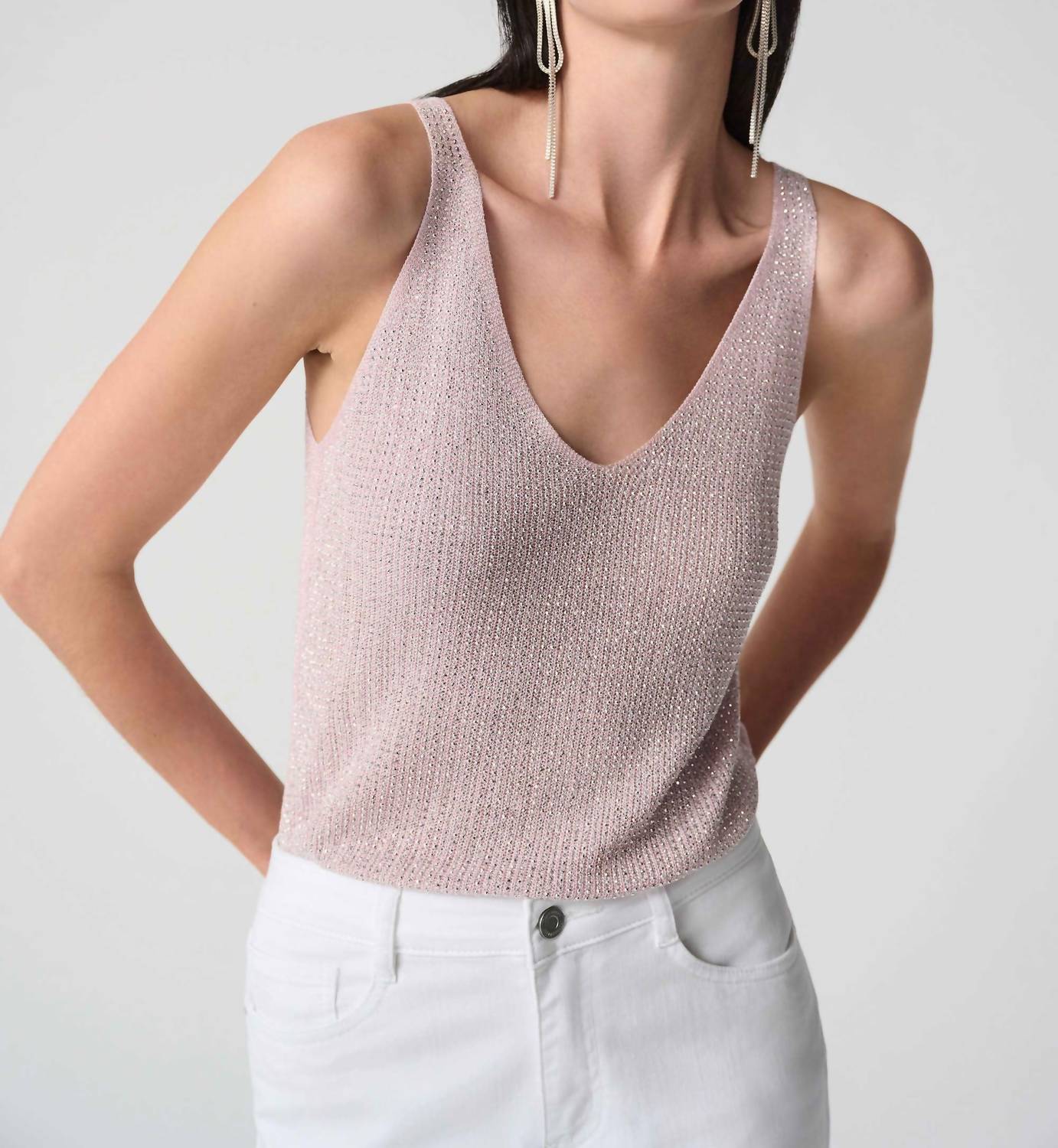 Joseph Ribkoff - Metallic Knit With Rhinestones Camisole