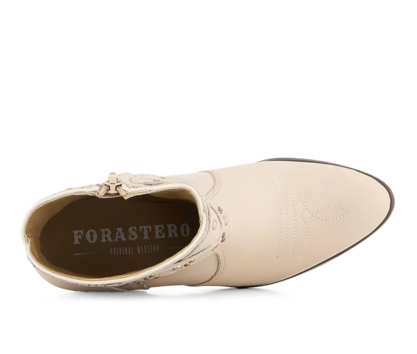 Forastero - Women's Real Leather Side Zipper Booties
