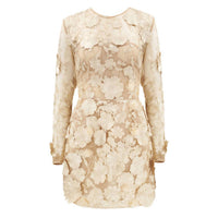 Bronx and Banco Bouquet Maraya Long Sleeve Mini Dress in gold - women's dress - alternate view