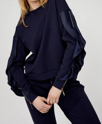 Frank Lyman - Maeve Ruffle And Zipper Long Sleeve Top