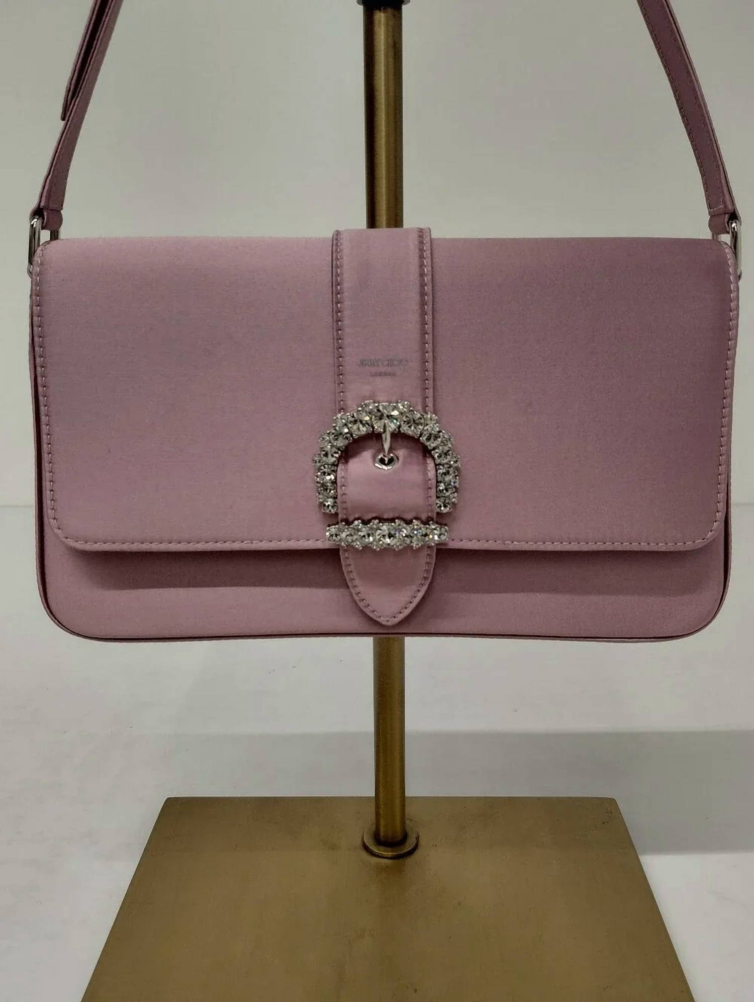 Jimmy Choo - Women's Cheri Crystal Embellished Satin Shoulder Bag