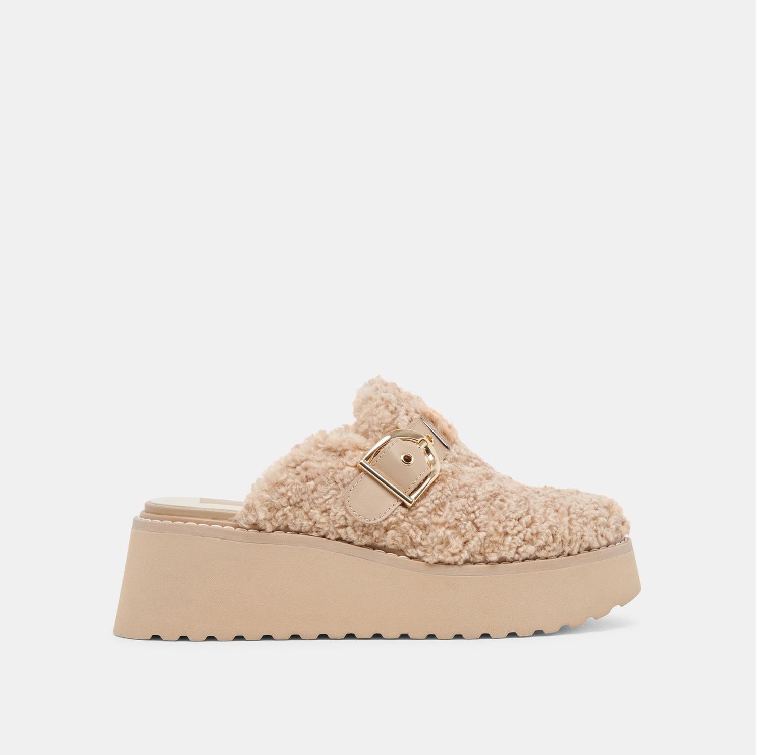 Dolce Vita Women's Lelani Flats in natural plush - women's flats - detail view