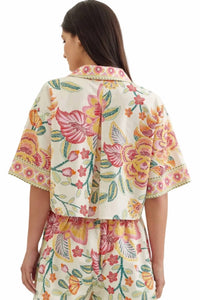 Entro - Botanical Print Short Sleeve Top