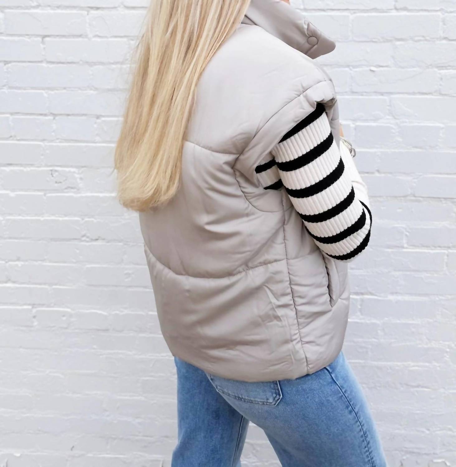 Blu Pepper - Oversized Snap Button Puffer Vest