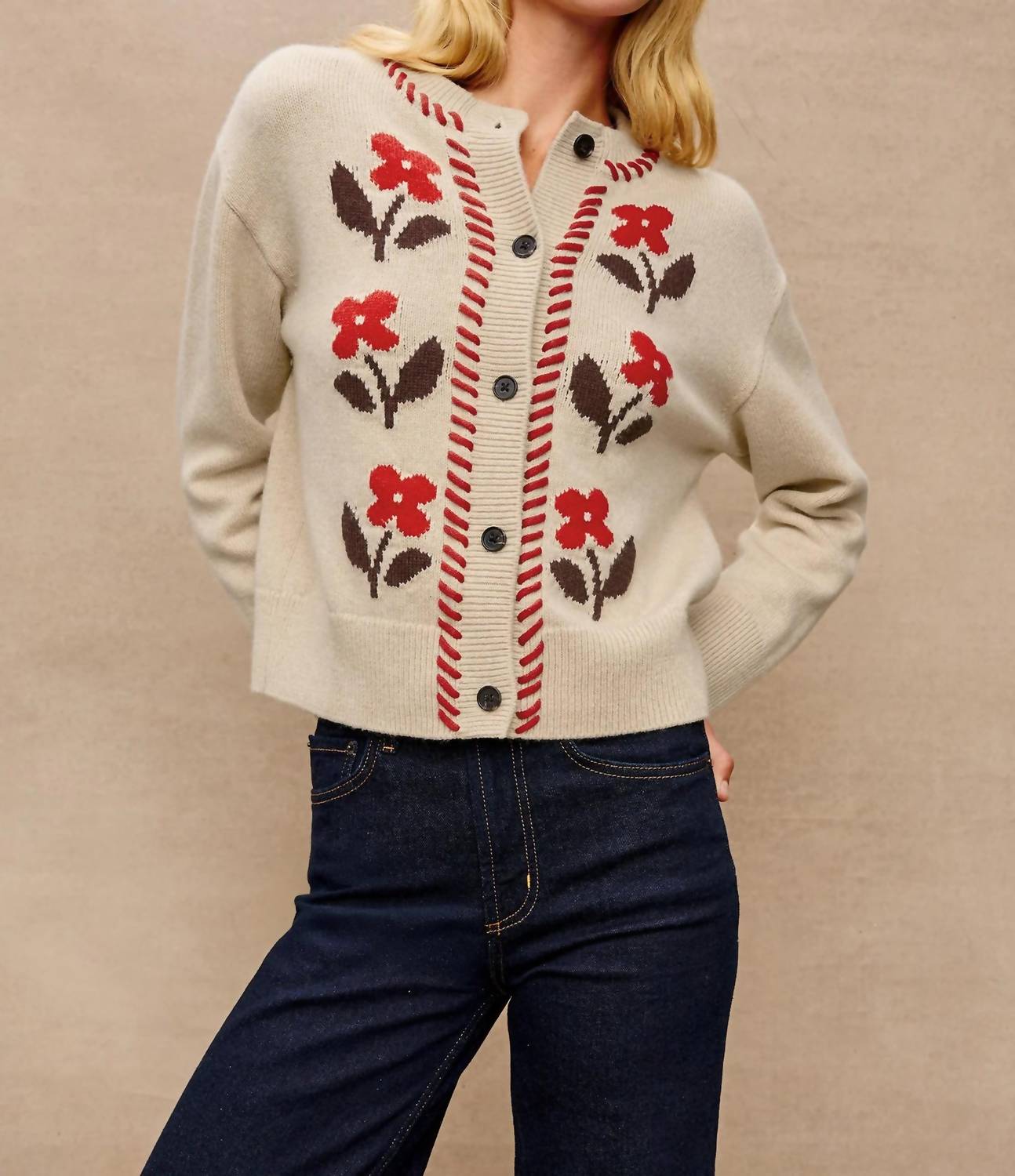 Rails Maive Cardigan in carmine floral - women's cardigan