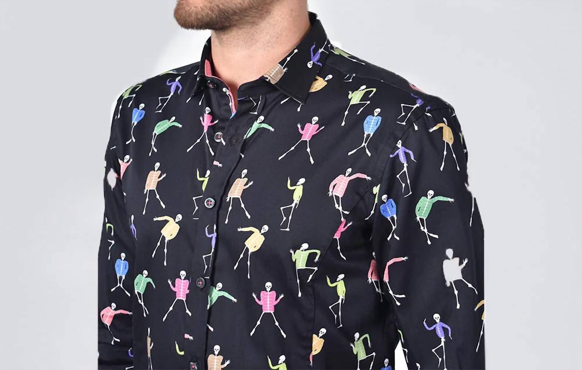 Eight X - Dancing Skeletons Button Down Shirt