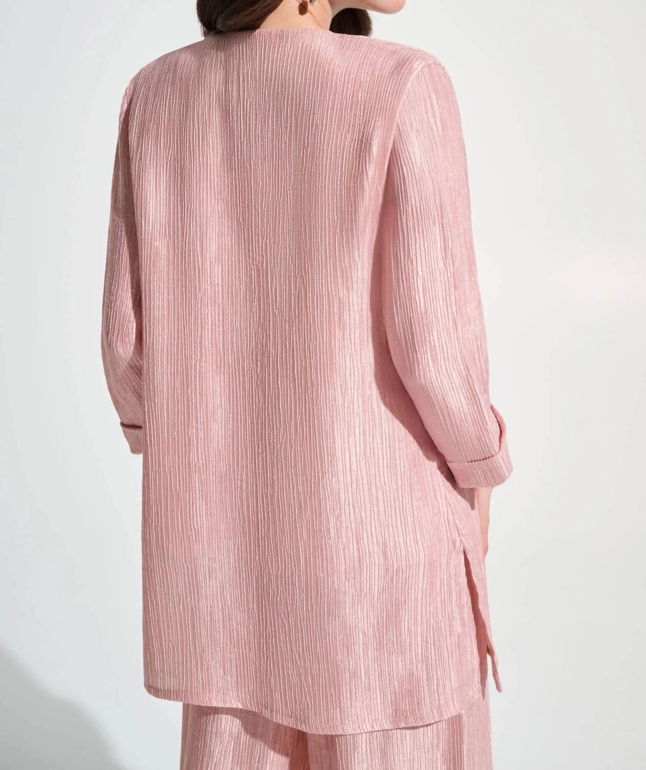 Joseph Ribkoff - Crinkle Jacquard Straight Cover-up Cardigan