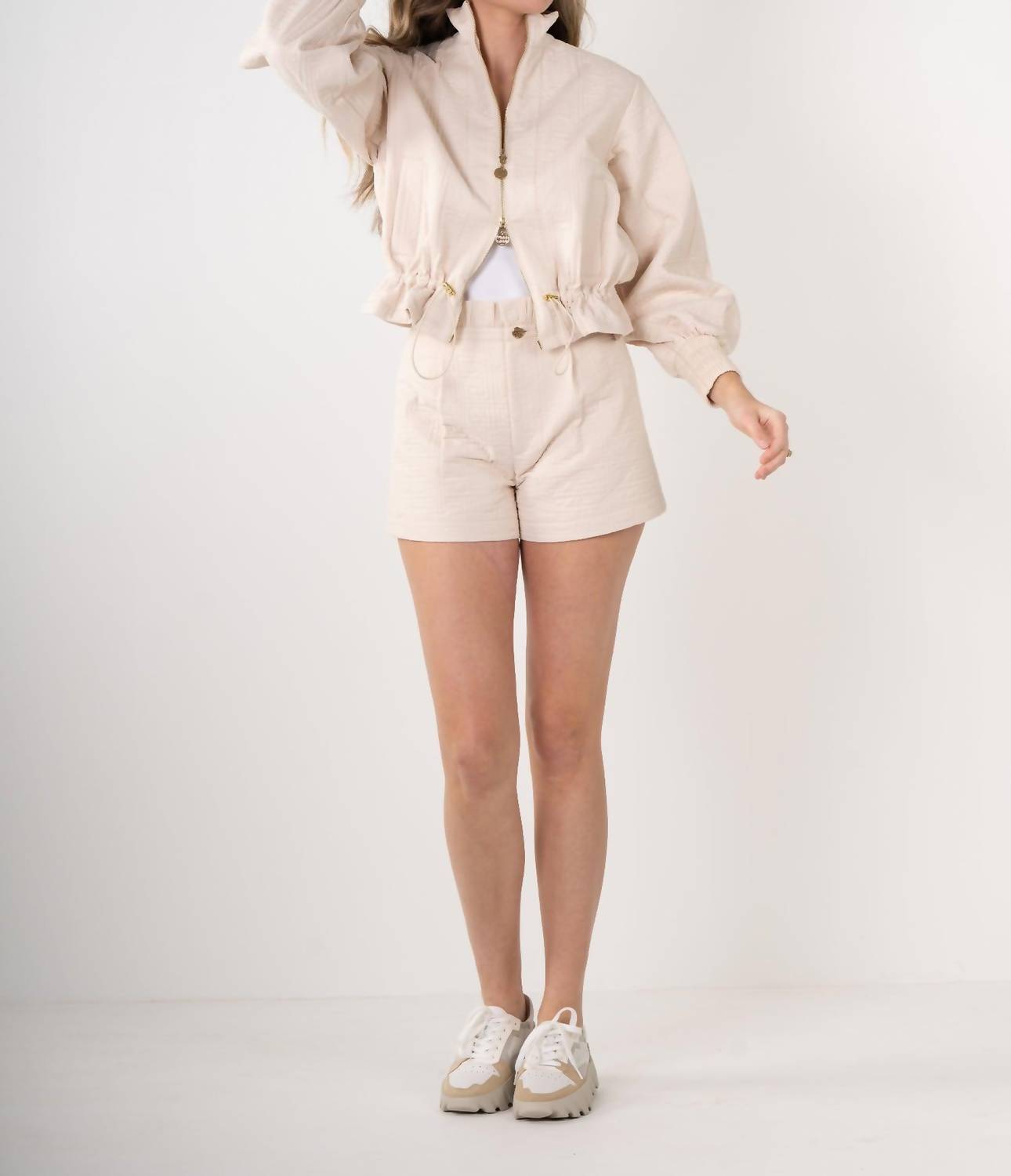 Emily McCarthy Bailey Bomber Jacket in sandshell - women's jacket - view 5