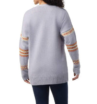 Smartwool Women's Cozy Lodge Merino Wool Boyfriend Cardigan in purple eclipse heather - women's cardigan - detail view