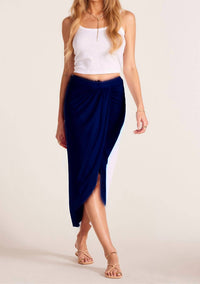Bobi - Women's Draped Midi Skirt