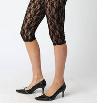 OLIVACEOUS Roxy Sheer Lace Capri Pants in black - women's pants - alternate view