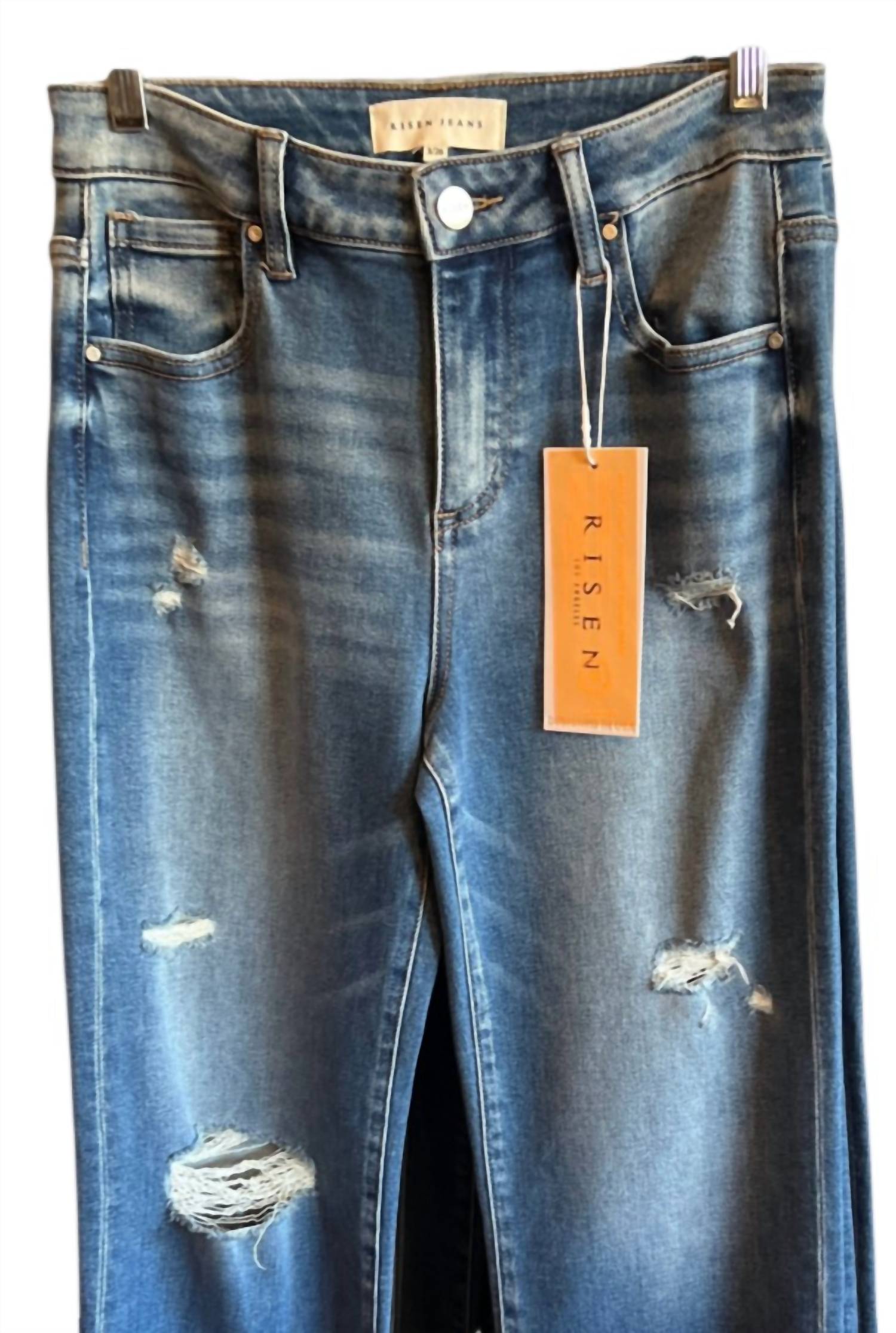 Risen - Women's High Rise Ankle Straight Jeans