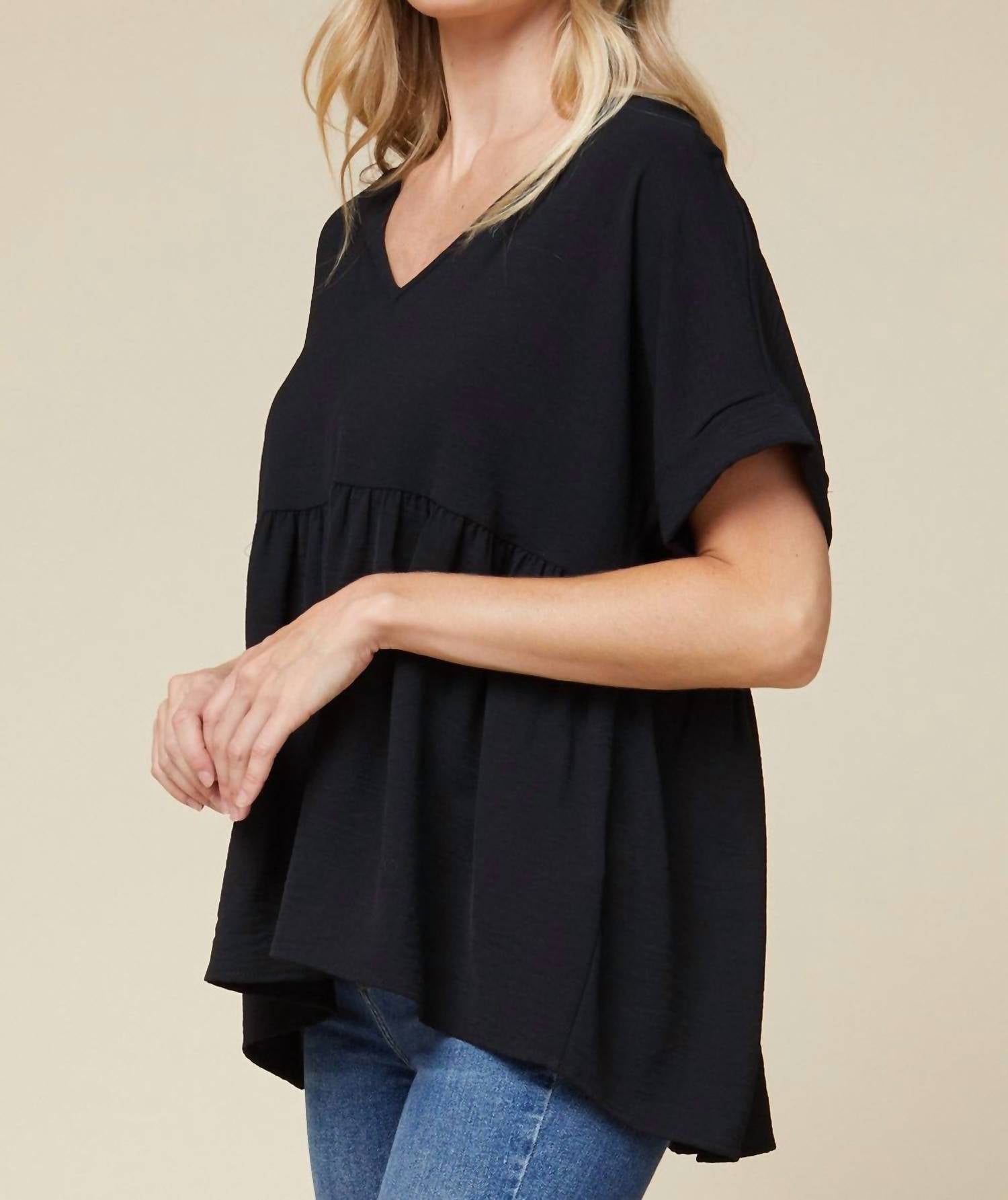 Entro - Textured Babydoll Top