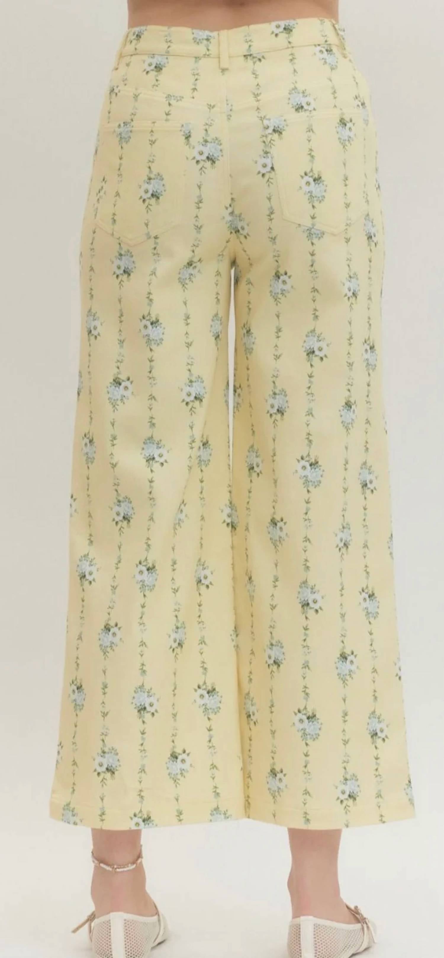 Entro - Floral Wide Leg Pants