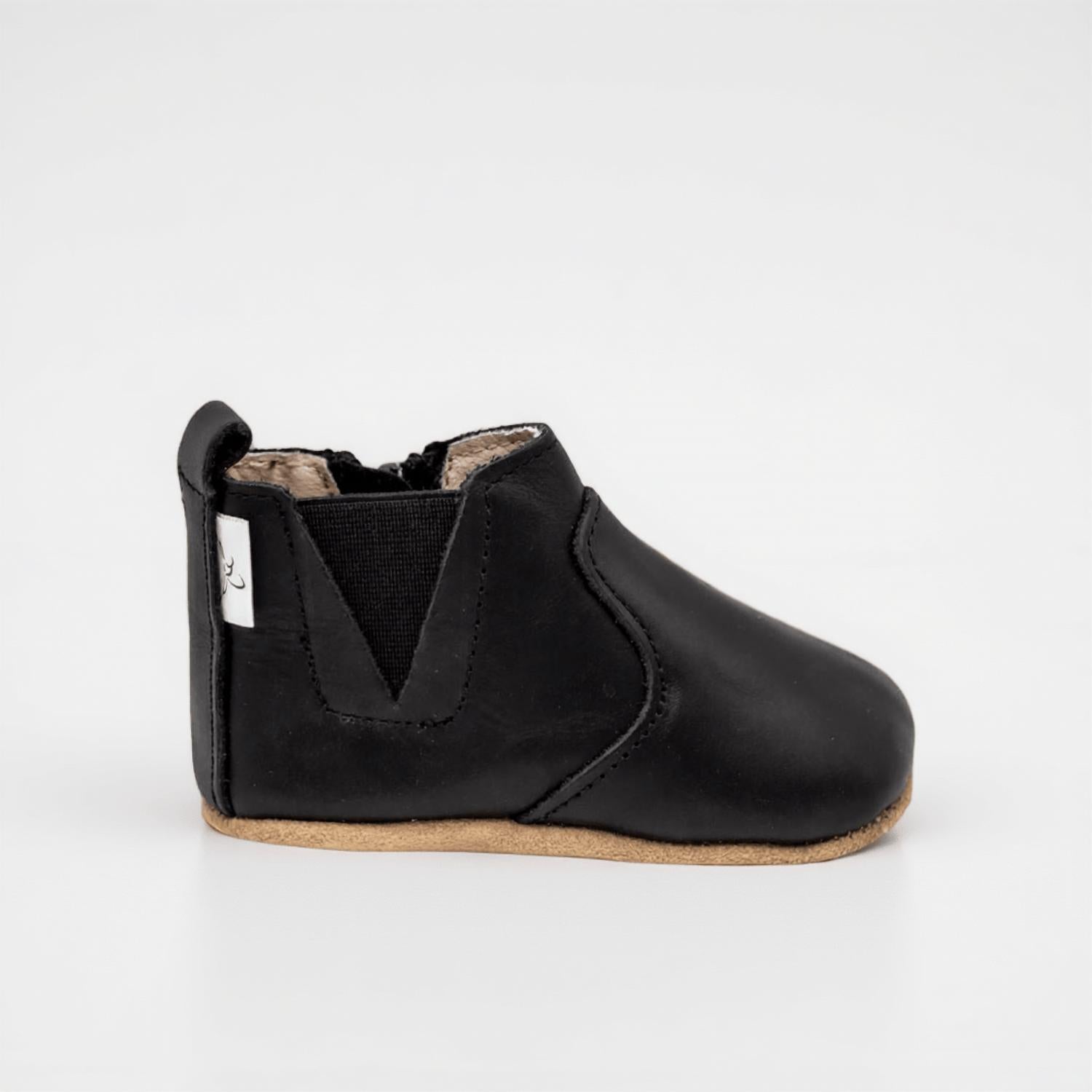 Little Love Bug Kid's Chelsea Moccasin Boots in black - kids' boots