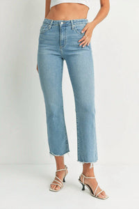 Jbd. - Crop Flare Distressed Hem Jeans