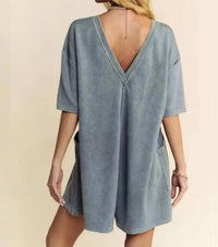 Davi & Dani - Women's Acid Wash Romper