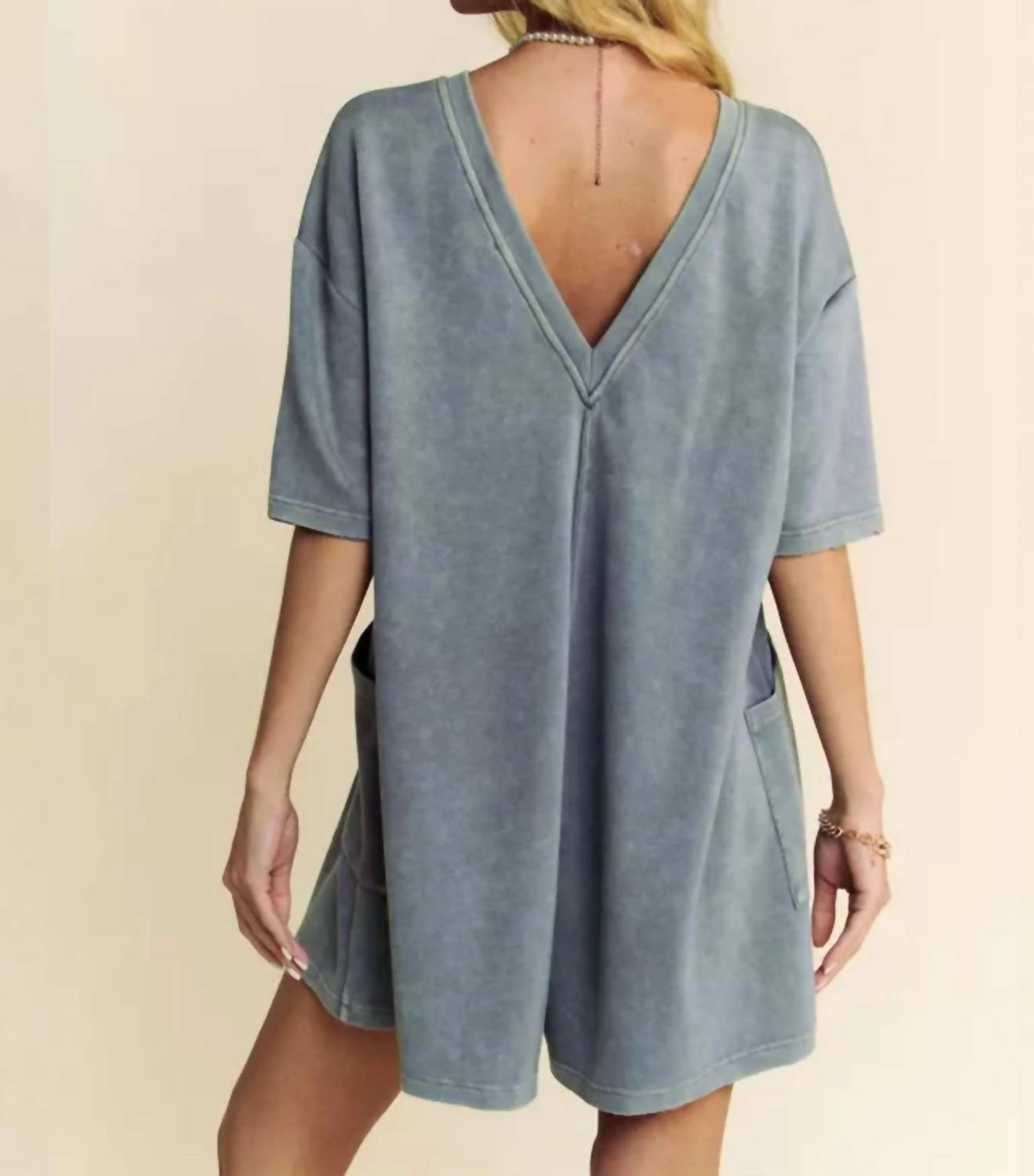 Davi & Dani - Women's Acid Wash Romper