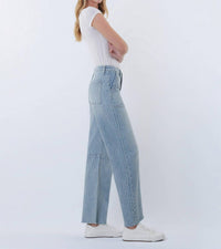 Vervet By Flying Monkey - High Rise Raw Hem Crop Barrel Jeans