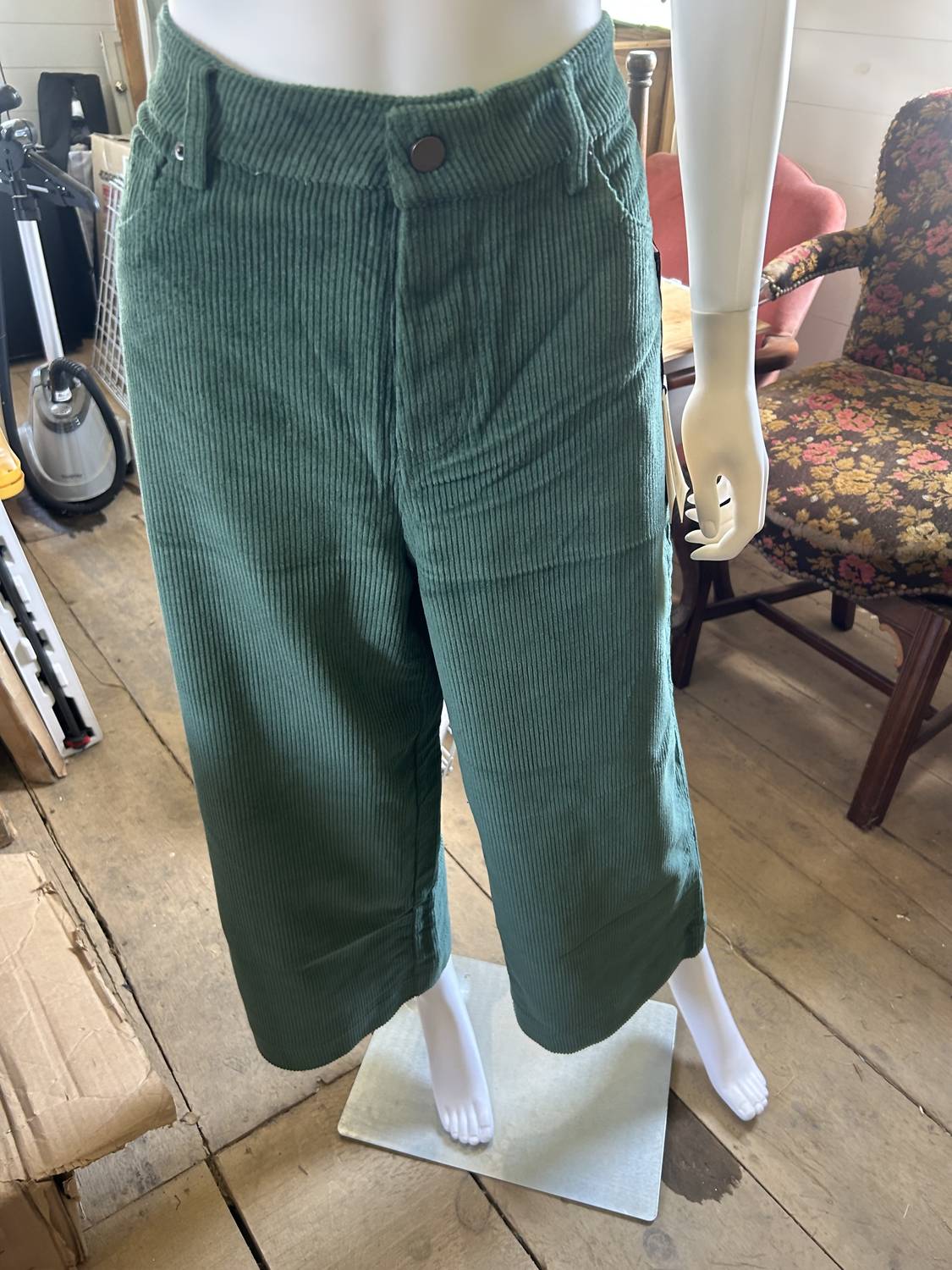 Before You - Women's Corduroy Ankle Wide Leg Pants