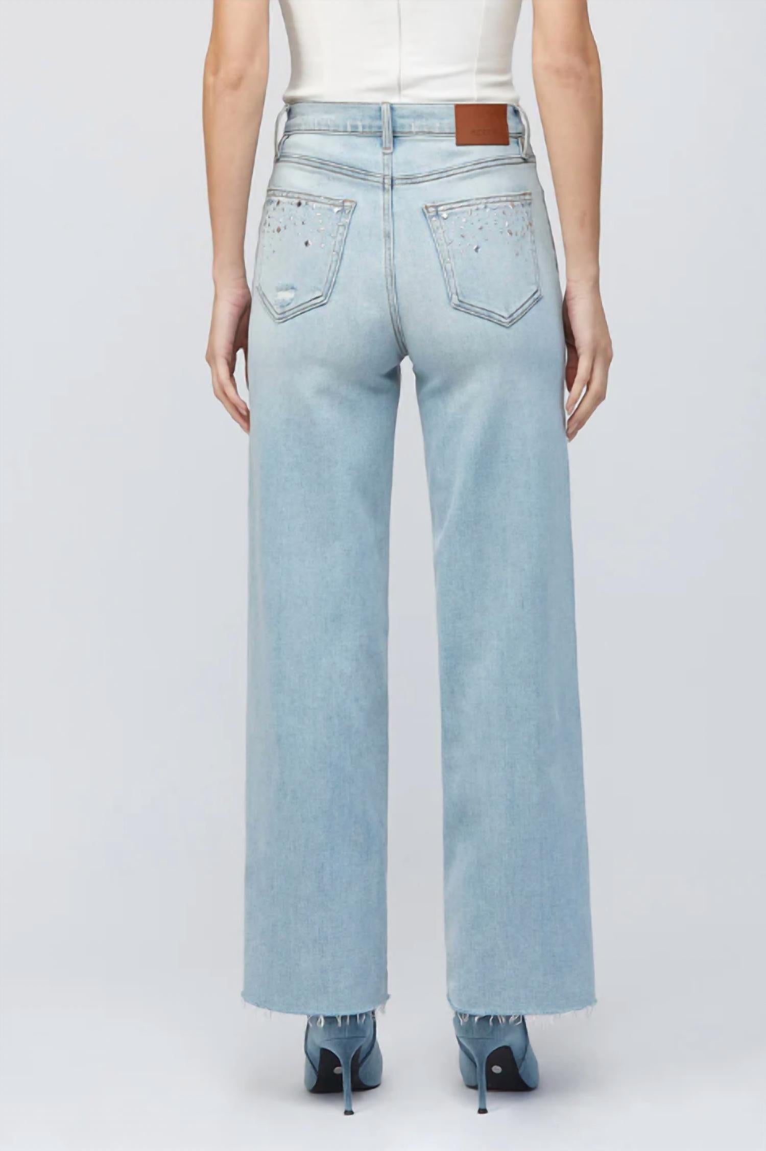 HIDDEN Loga Hotfix Denim Jeans in blue - women's jeans - alternate view