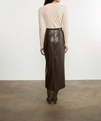 Enza Costa - LEATHER HI-WAIST CURVE SKIRT