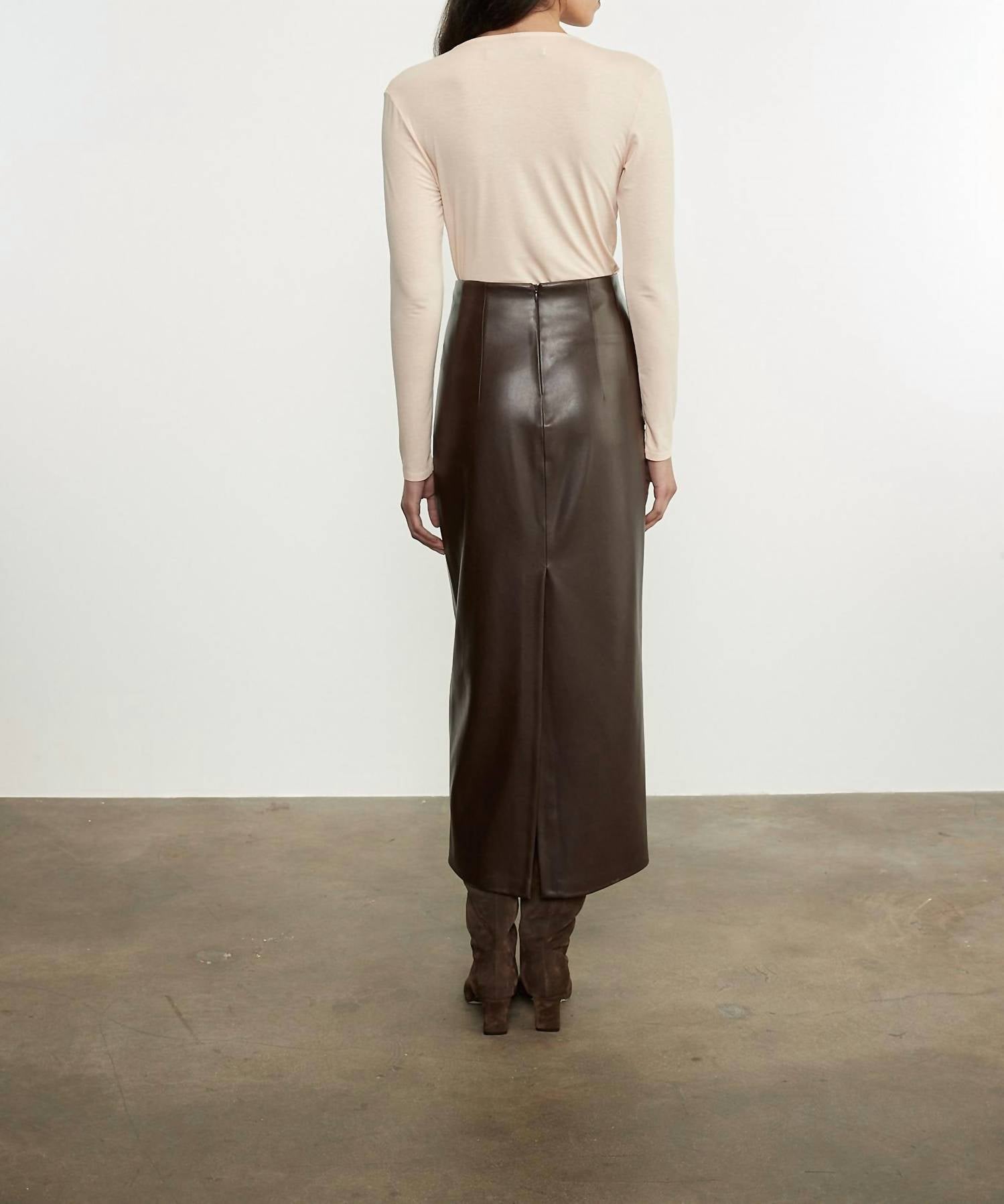 Enza Costa - LEATHER HI-WAIST CURVE SKIRT