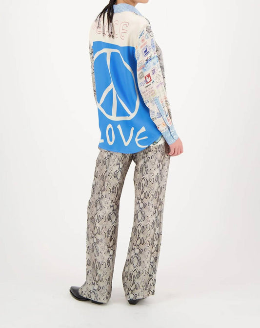 Me369 - Bailey Snake Print Straight Leg Track Pants