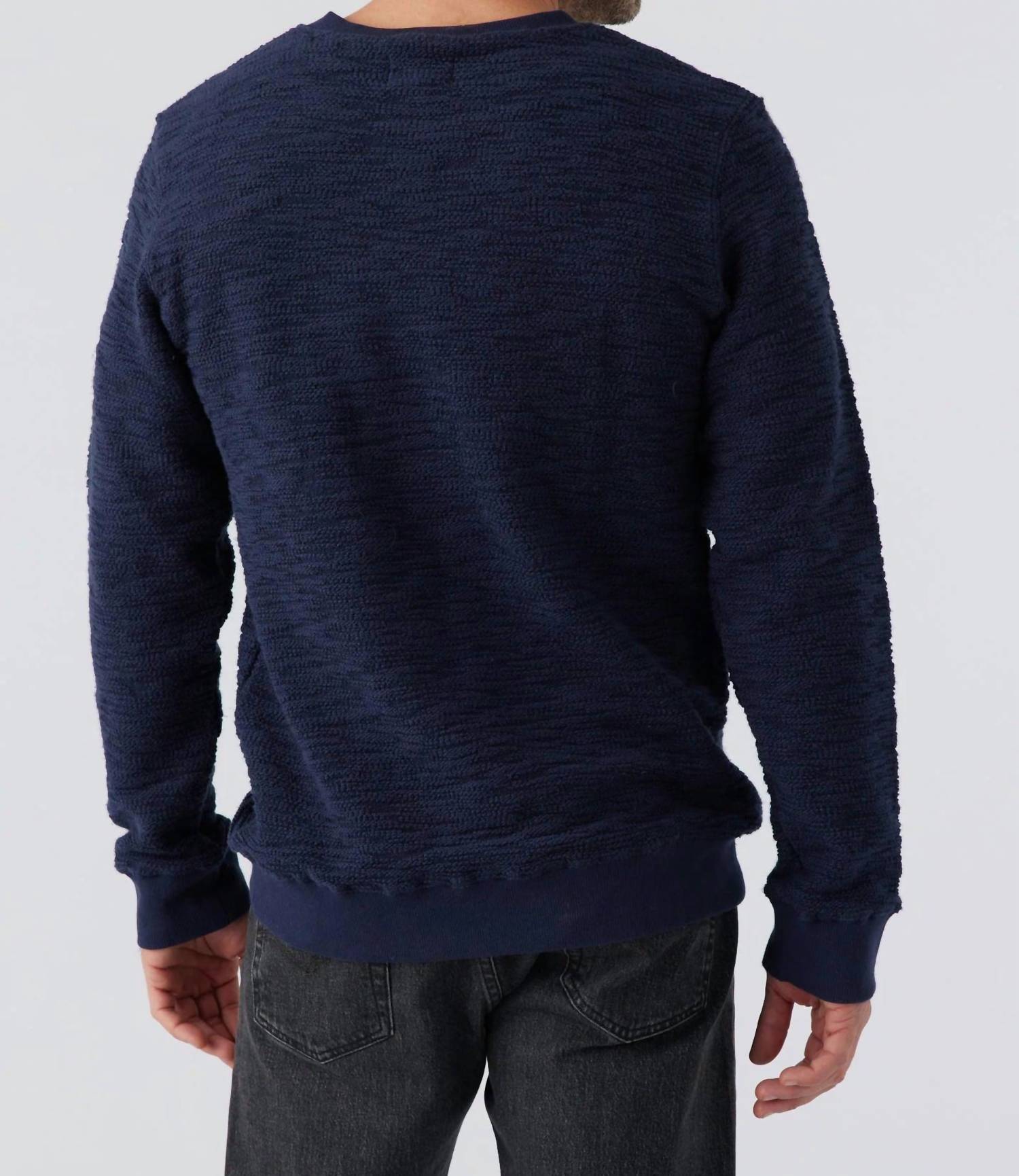 SOL ANGELES Linden Pullover in indigo - men's sweater - alternate view