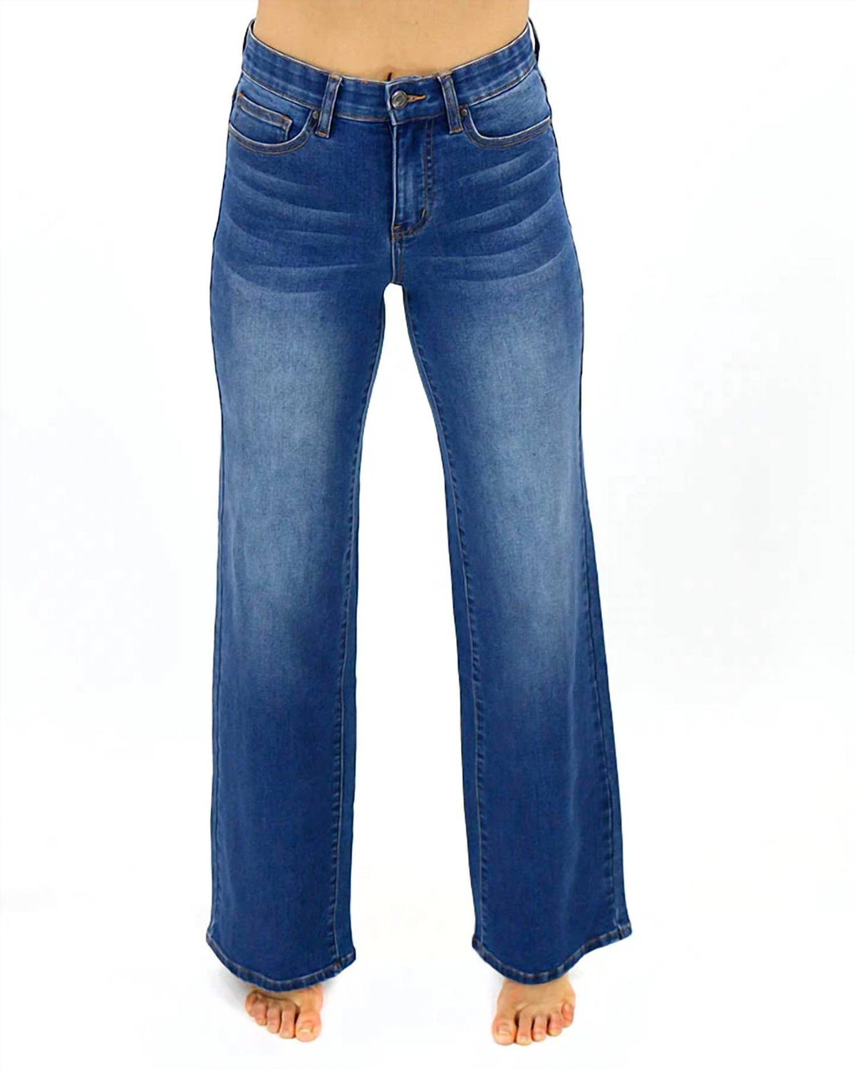 Grace And Lace - Wide Leg Waist Shaper Denim Jeans