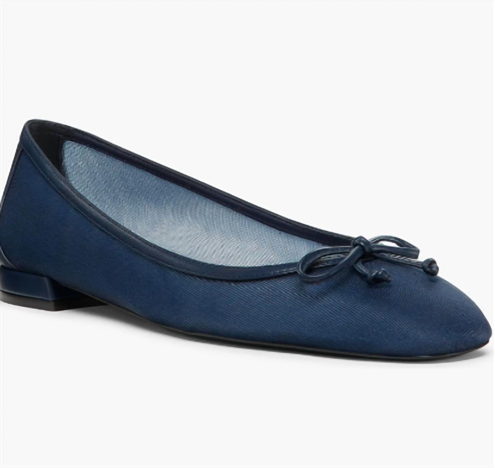 STUART WEITZMAN Women's Arabella Ballet Flat in navy - women's flats - detail view