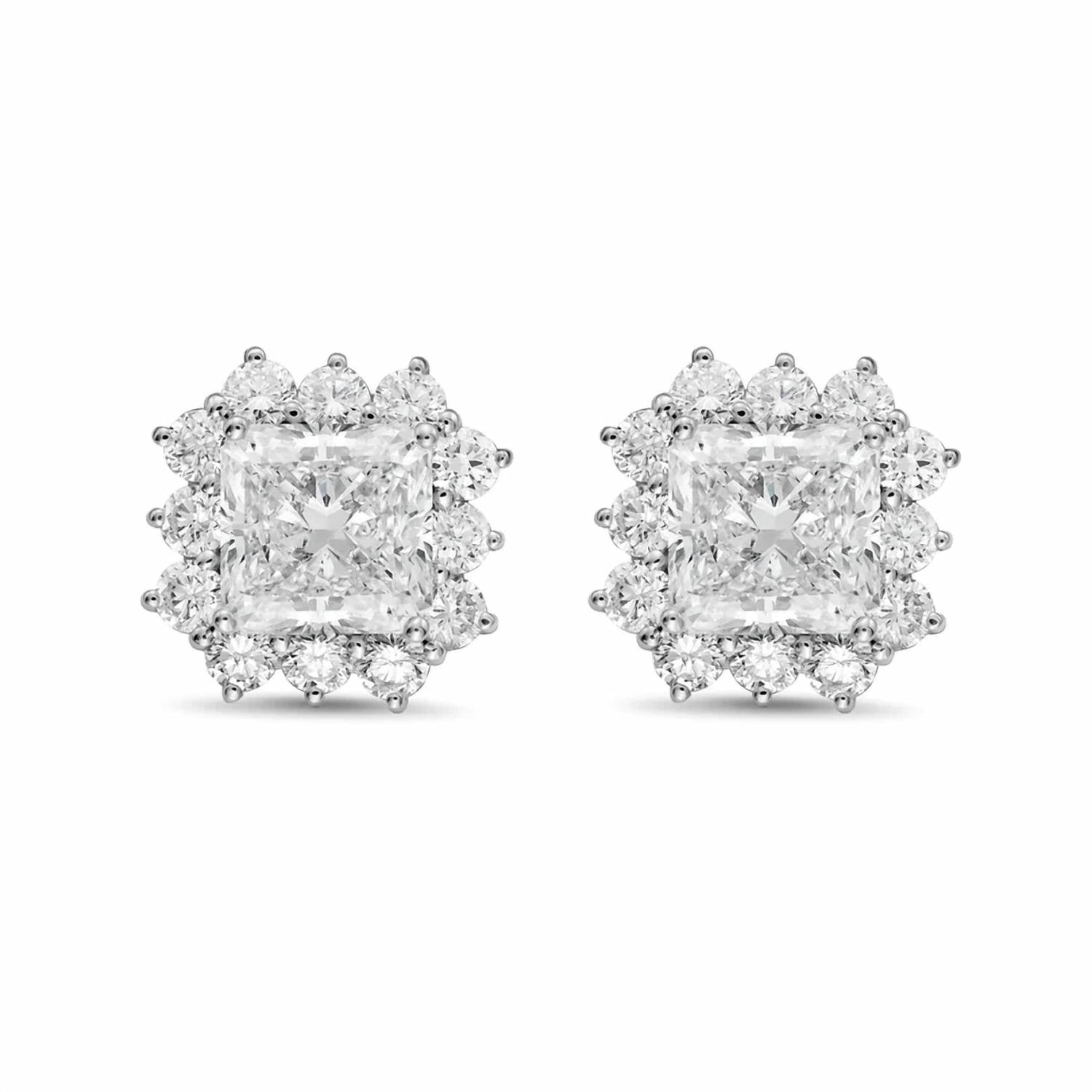 Diana M Jewels - Women's Radiant Lab-Grown Diamond Stud Earrings (15.00 Ct TCW) - Grand