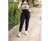 Julia Rose Braelyn Fleece Jogger Pants in black - women's pants