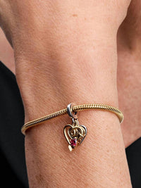 Pandora - Engravable Heart & Arrow Double Dangle Charm