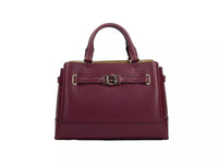 Michael Kors - Women's Reed Leather Belted Satchel Crossbody Bag Small