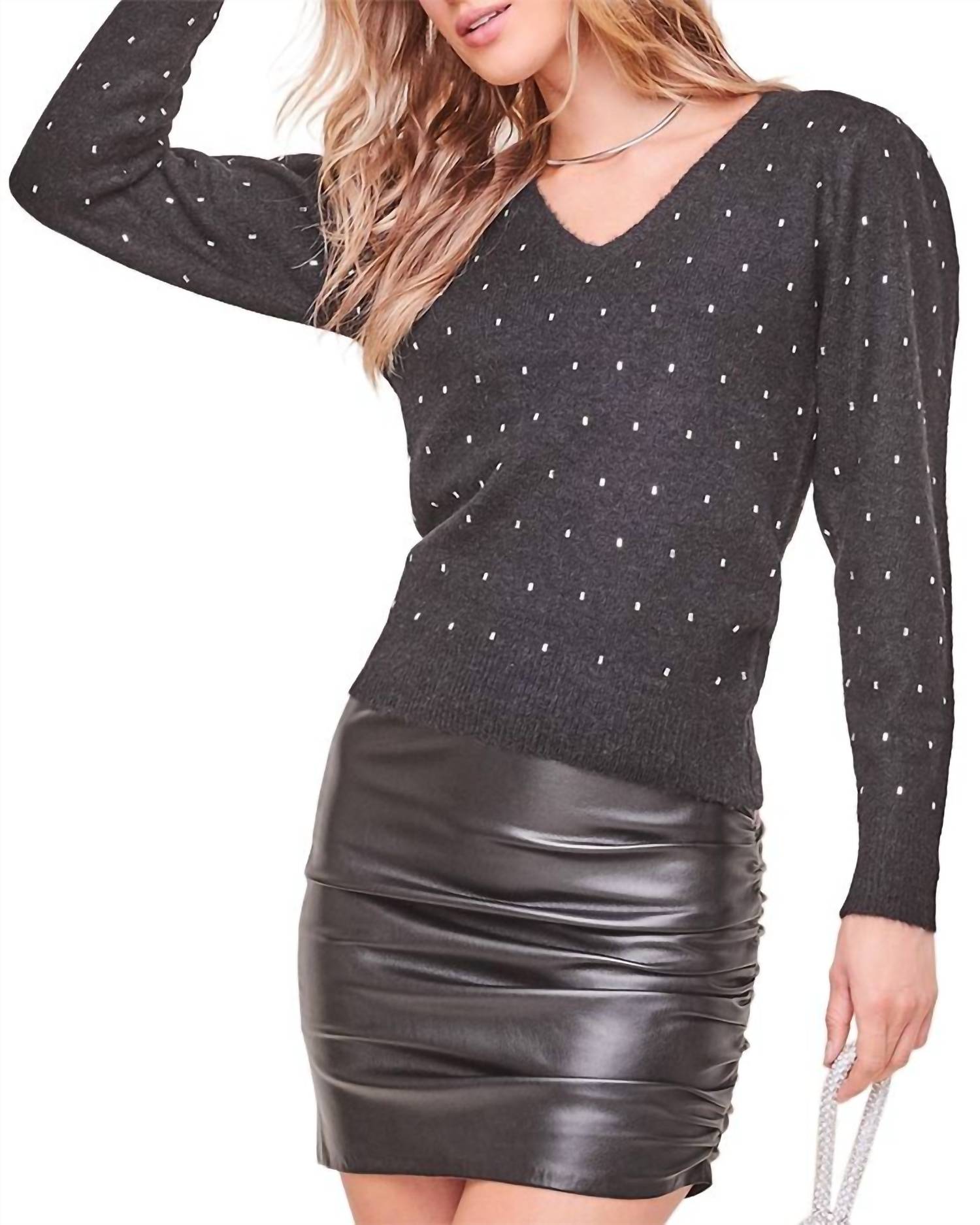 ASTR Abigail Sweater in black jewel - women's sweater