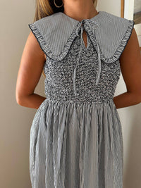 Sofie The Label - Ava Pinstripe Collared Tank Midi Dress