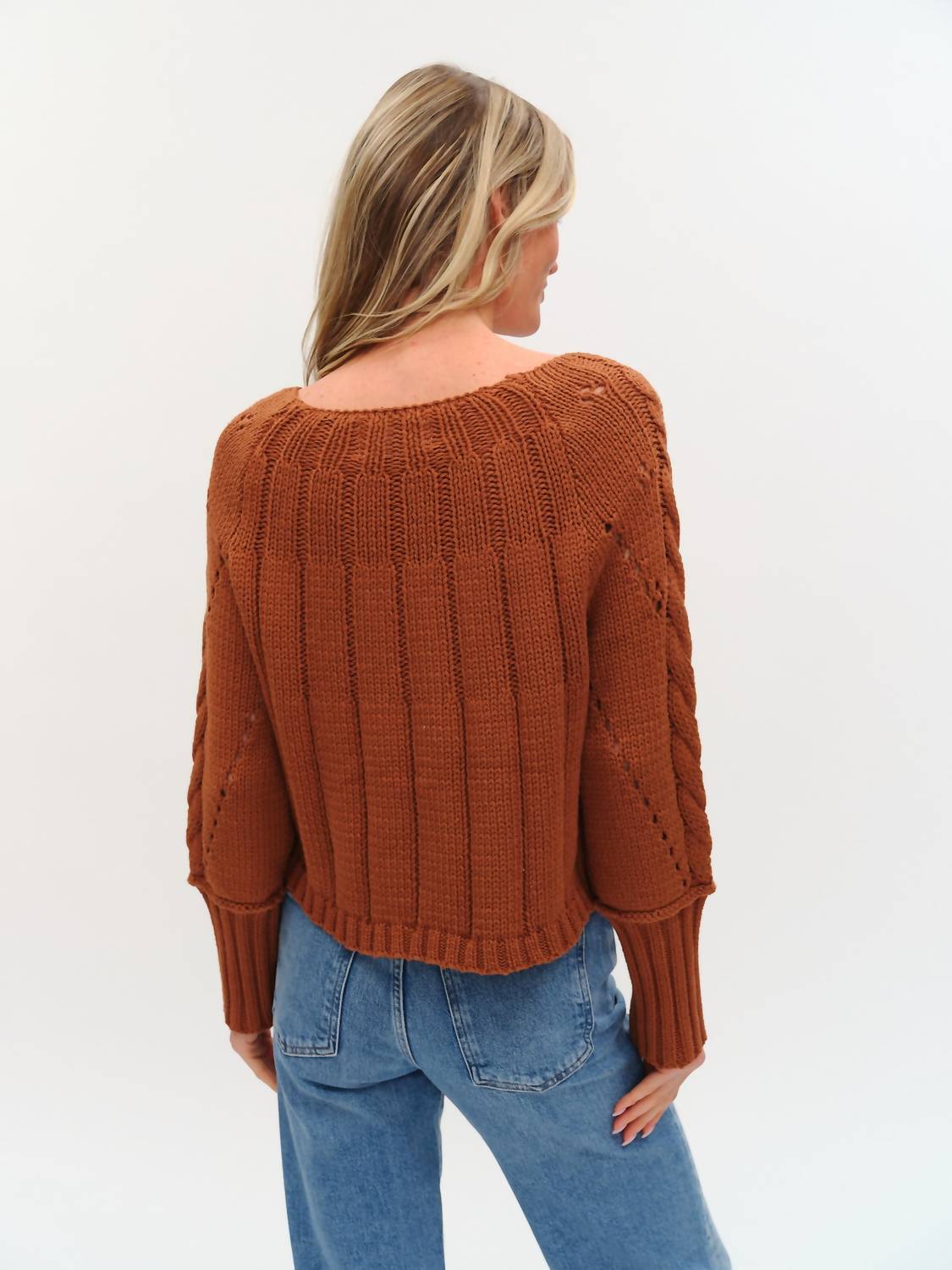 Six/Fifty - Alexa Cable Knit Boat Neck Sweater