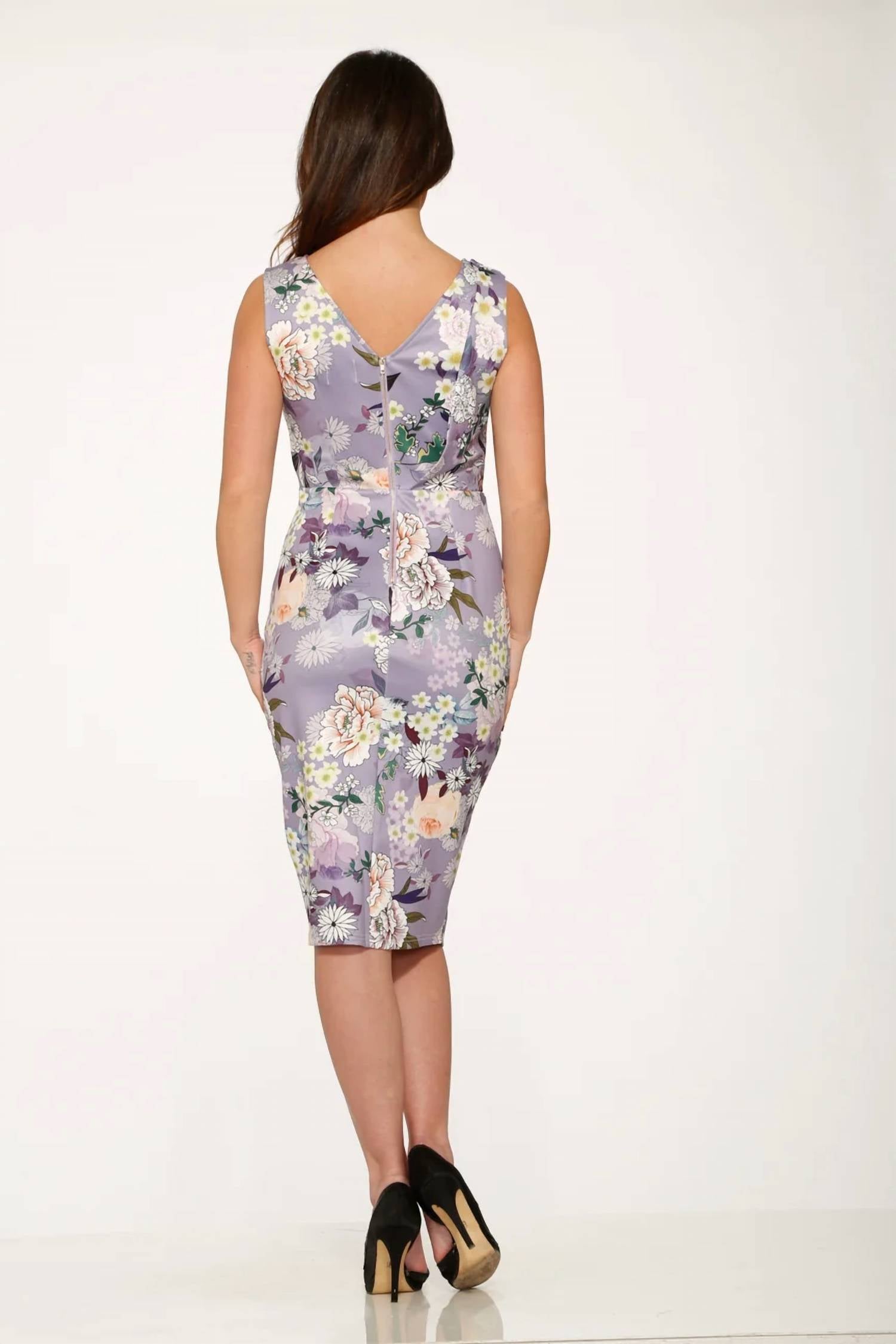 Orchid Bloom - Floral Wiggle Dress