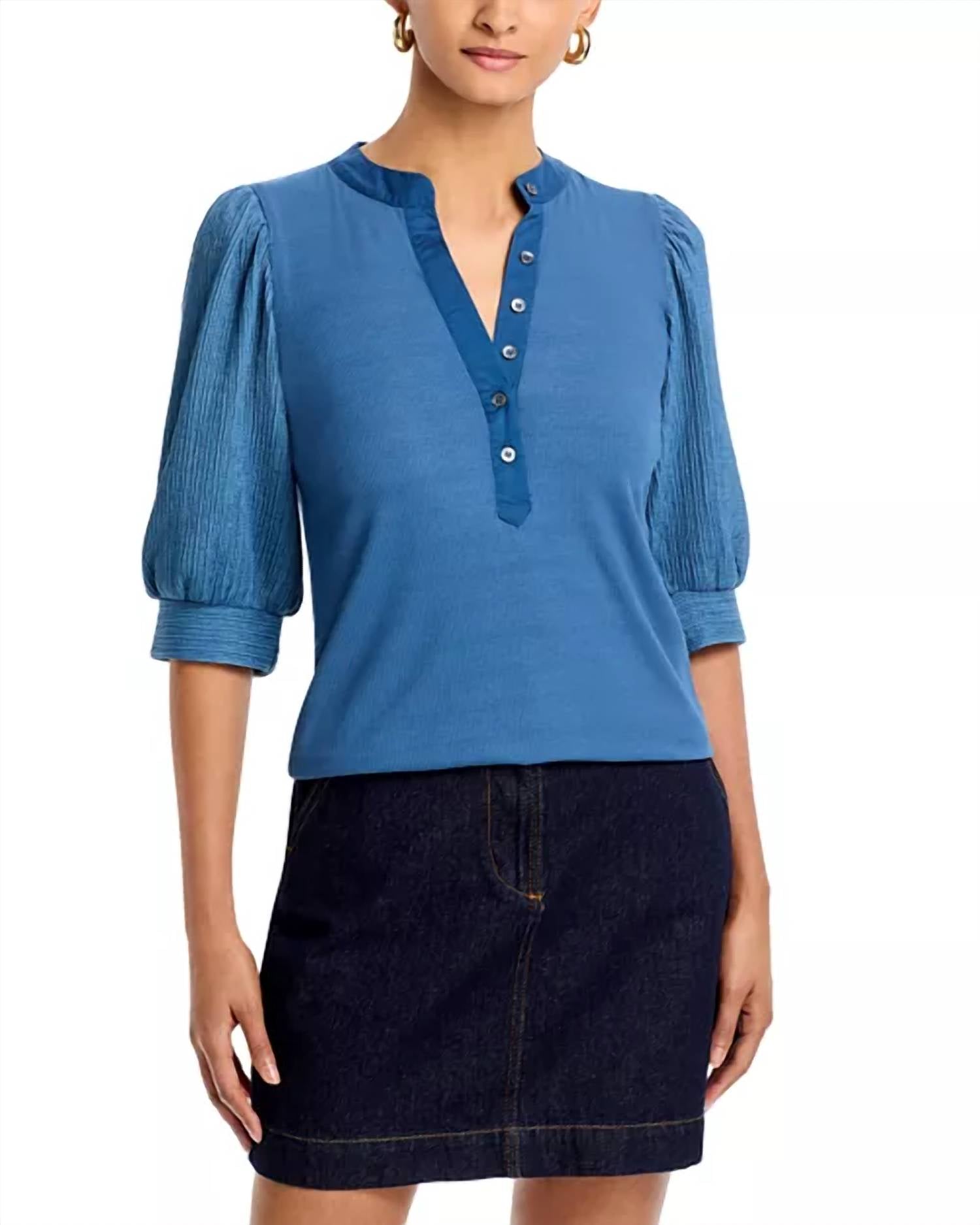 Six/Fifty - Marina Mixed Media Ribbed Top