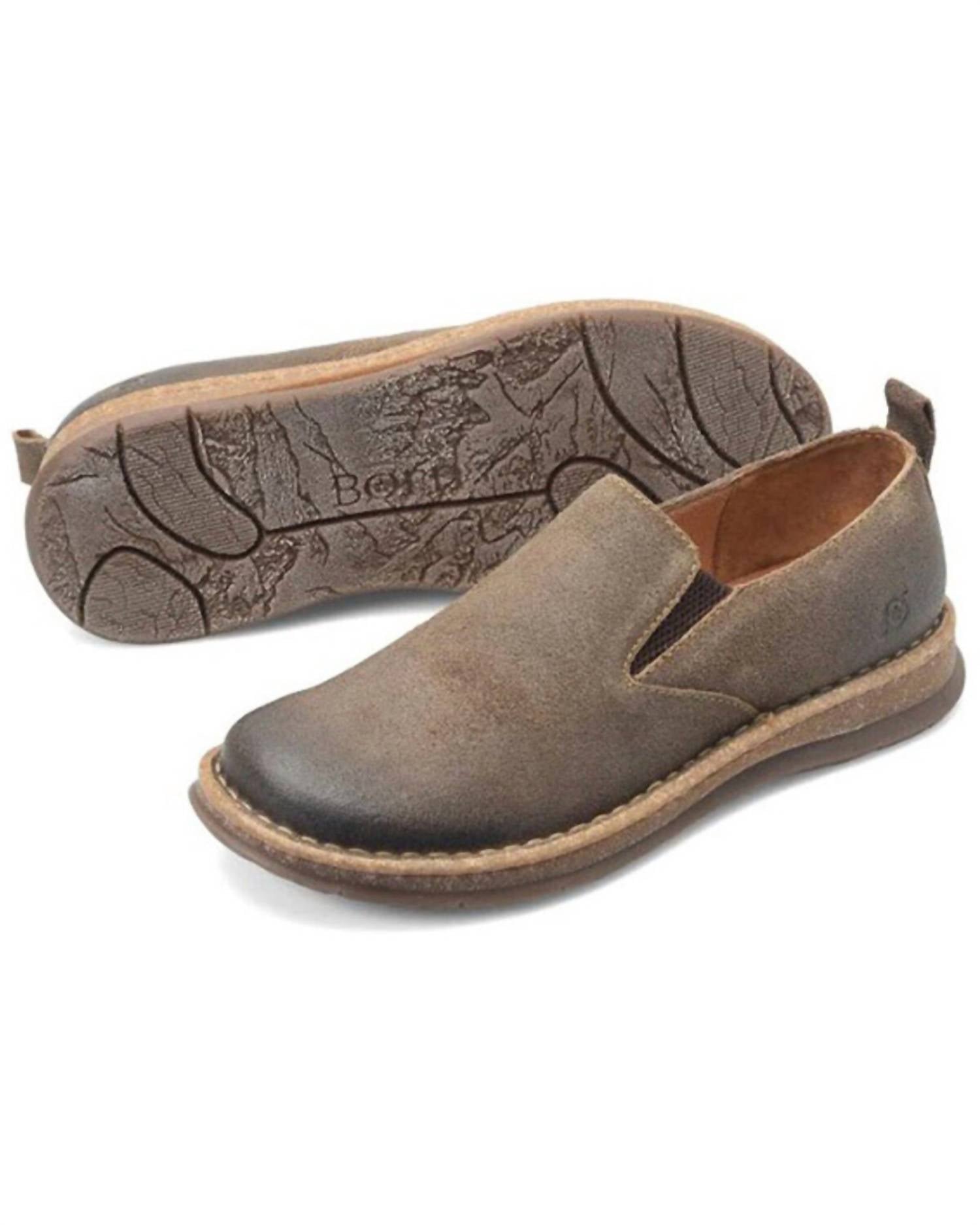Born Men's Bryson Loafer in taupe avola distressed - men's loafer - alternate view