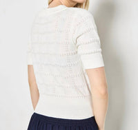 Apricot - Pointelle Knit Cardigan
