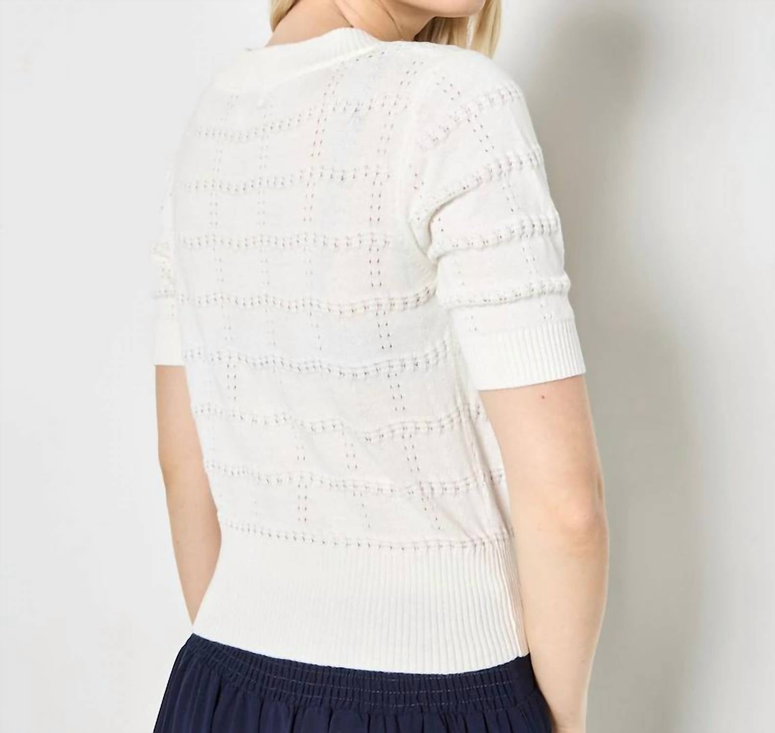 Apricot - Pointelle Knit Cardigan