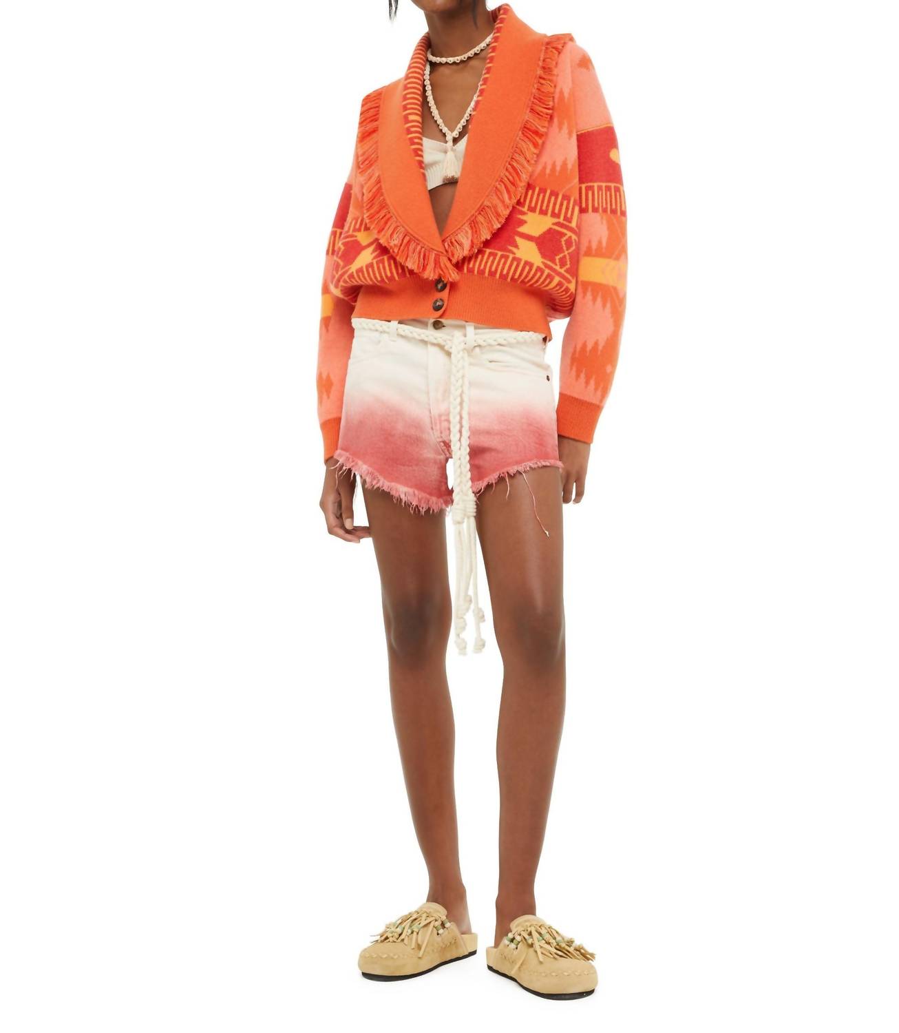 Alanui - Bright Hues Denim Shorts