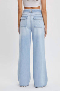 Cello - Jenna High Rise Wide Leg Belted Jeans
