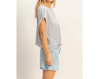 Hyfve - Boxy Crew Neck Cutout Back Top