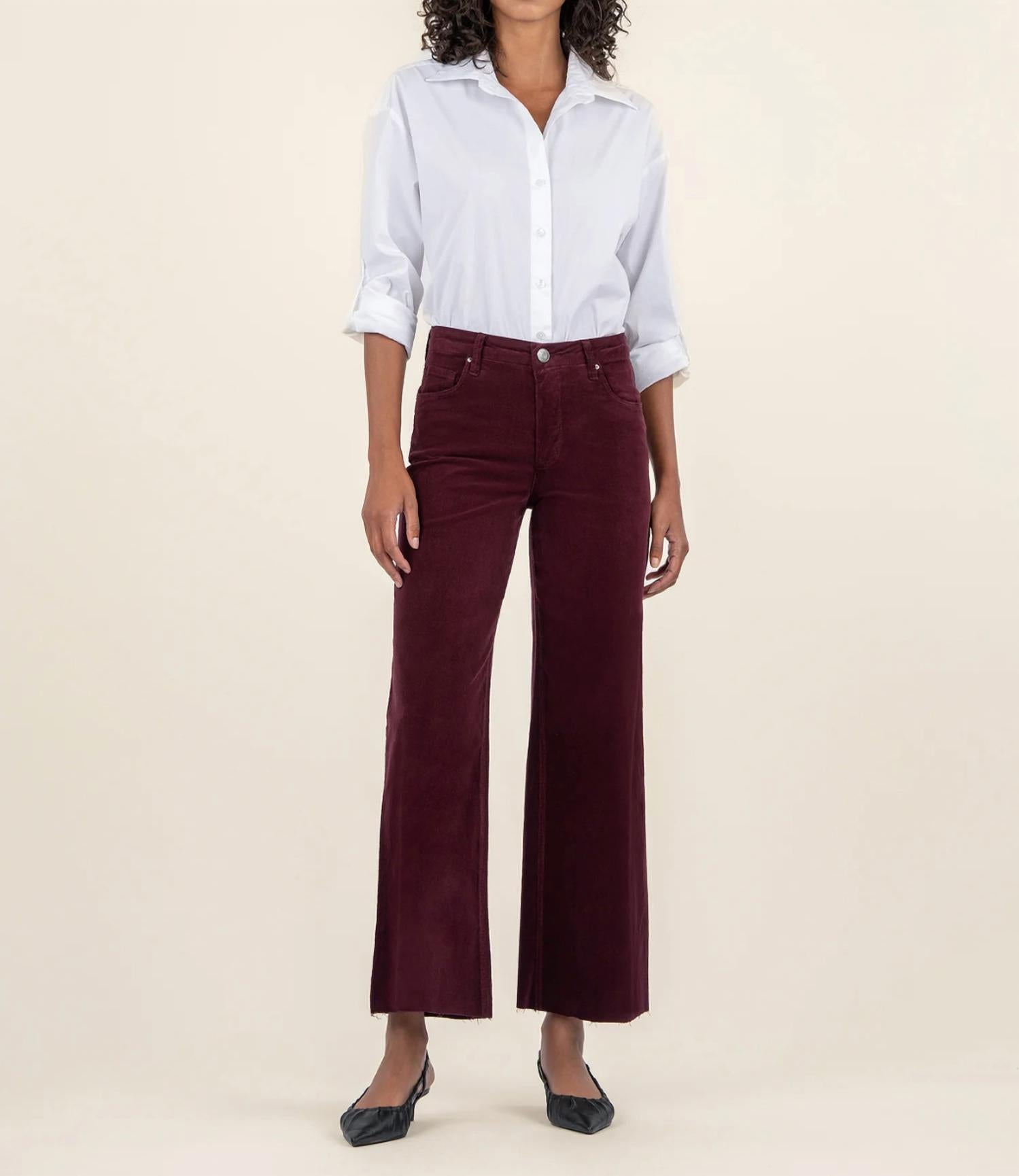 Kut From The Kloth - Meg High Rise Wide Leg Raw Hem Pants