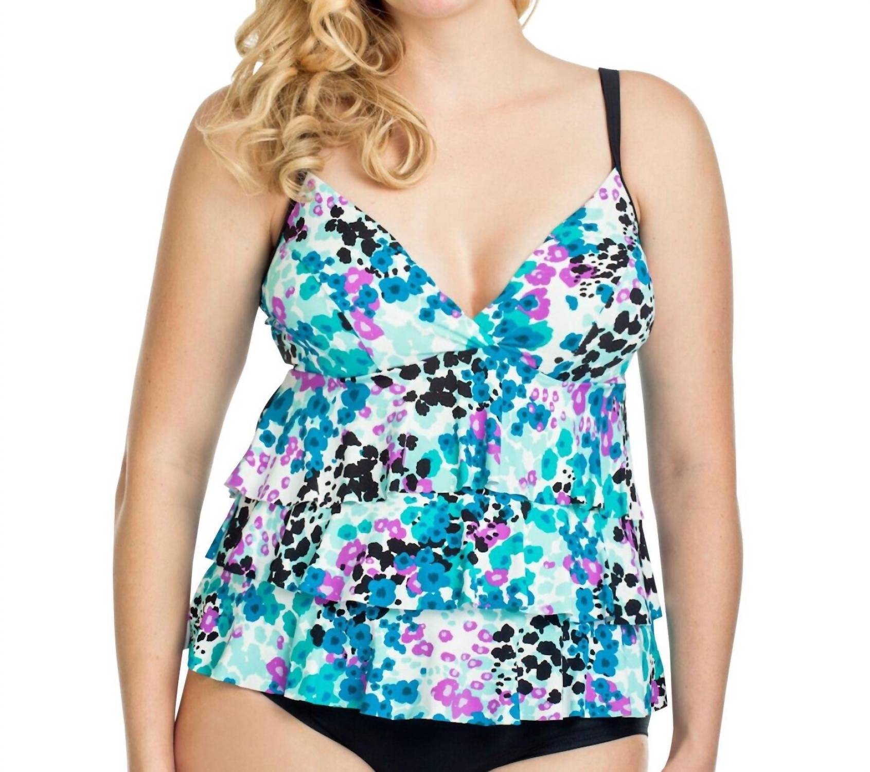 It Figures - Sunny Delight Triple Tier Tankini Top
