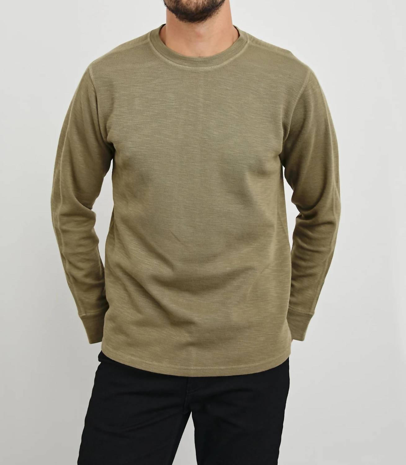 Rails Rheese Long Sleeve Tee in green olive - men's long sleeve top