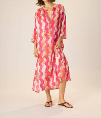 natalie martin Isobel Dress in coral wave fuchsia - women's dress